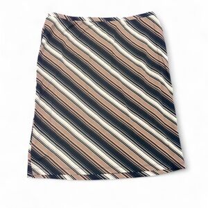 Express Black and Brown Striped Pencil Skirt